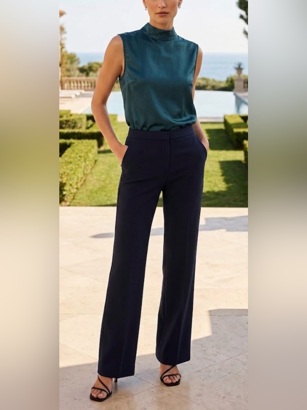 Tommy Hilfiger Navy Straight-Leg Trousers